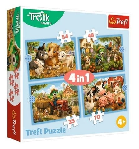 ⁨Puzzle 4w1 Rodzina Treflików Rodzinny spacer TREFL⁩ w sklepie Wasserman.eu