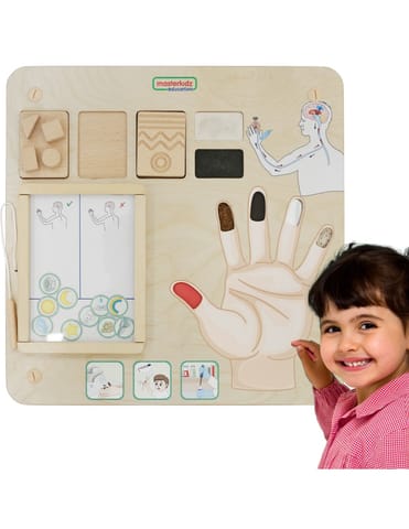 ⁨MASTERKIDZ Tablica Edukacyjna Zmysł Dotyku Montessori⁩ w sklepie Wasserman.eu