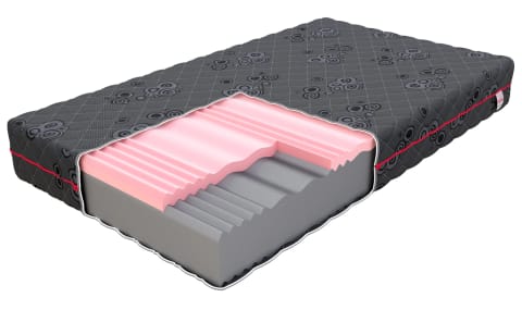 ⁨Materac piankowy DYNAMIC Pianka profilowana memory, pianka profilowana, pokrowiec do prania - 200 x 200 - H4 twardy / H3 średnio twardy - 27 cm⁩ w sklepie Wasserman.eu
