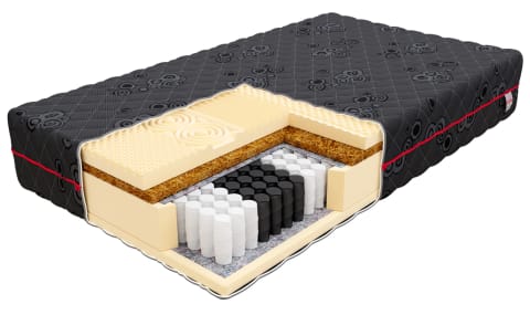 ⁨Materac kieszeniowy NEON Sprężyny 7-strefowe, kokos, pianka profilowana, pokrowiec do prania - 80 x 200 - H3 średnio twardy - 24 cm⁩ w sklepie Wasserman.eu