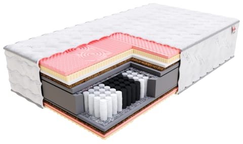 ⁨Materac multipocketowy CALYPSO Sprężyny multipocket , 510 sprężyn/m², lateks, pianka memory, pianka, kokos, pokrowiec do prania - 90 x 200 - H4 twardy / H5 bardzo twardy - 32 cm⁩ w sklepie Wasserman.eu