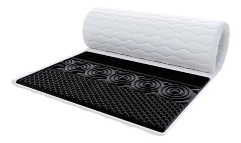 ⁨Nakładka na materac NERO Profilowana pianka HR, pokrowiec do prania - 130 x 200 - H3 średnio twardy - 4 cm⁩ w sklepie Wasserman.eu