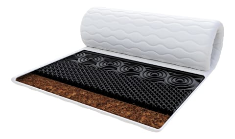 ⁨Nakładka na materac NERO Z KOKOSEM Profilowana pianka HR, kokos, pokrowiec do prania - 130 x 200 - H4 twardy - 6 cm⁩ w sklepie Wasserman.eu