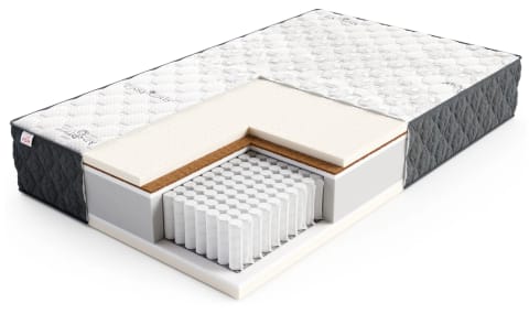 ⁨Materac multipocketowy BRAVO Sprężyny multipocket, 510 sprężyn/m², lateks, pianka, kokos, pokrowiec do prania - 200 x 200 - H3 średnio twardy / H5 bardzo twardy - 30 cm⁩ w sklepie Wasserman.eu