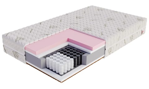 ⁨Materac multipocketowy IVREA Sprężyny multipocket , 510 sprężyn/m², pianka memory, pianka, kokos, pokrowiec do prania - 100 x 200 - H4 twardy / H3 średnio twardy - 22 cm⁩ w sklepie Wasserman.eu