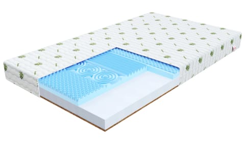 ⁨Materac piankowy SORRENTO Pianka HR, pianka, kokos, pokrowiec do prania - 60 x 120 - H2 średnio miękki / H4 twardy - 11 cm⁩ w sklepie Wasserman.eu