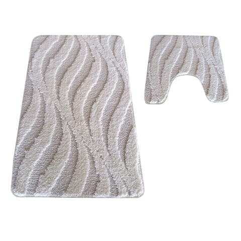⁨Komplet łazienkowy Montana z wycięciem CLT-007 Cream Komplet (50 cm x 80 cm i 40 cm x 50 cm)⁩ w sklepie Wasserman.eu