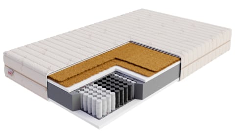 ⁨Materac multipocketowy GRADO Sprężyny multipocket , 510 sprężyn/m², pianka, kokos, pokrowiec do prania - 120 x 200 - H4 twardy / H5 bardzo twardy - 25 cm⁩ w sklepie Wasserman.eu