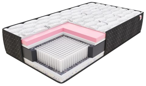 ⁨Materac micropocketowy TASSO Sprężyny micropocket , 1050 sprężyn/m², lateks, pianka memory, pianka, pokrowiec do prania - 180 x 200 - H4 twardy - 24 cm⁩ w sklepie Wasserman.eu