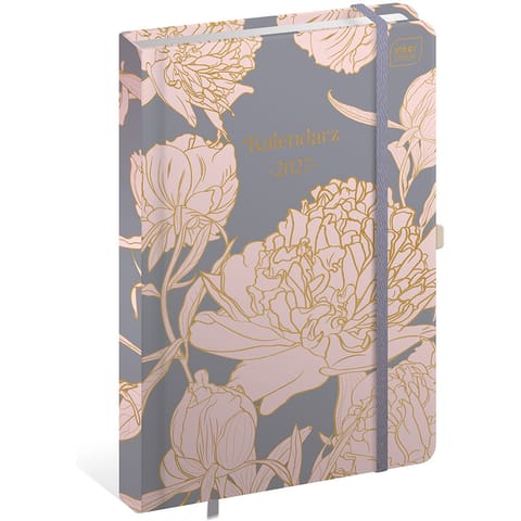 ⁨Kalendarz książkowy 2027 A5 384 Metallic Peony INTERDRUK⁩ w sklepie Wasserman.eu