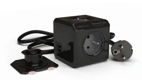⁨Allocacoc PowerCube Extended USB BLACK 3,0m⁩ w sklepie Wasserman.eu