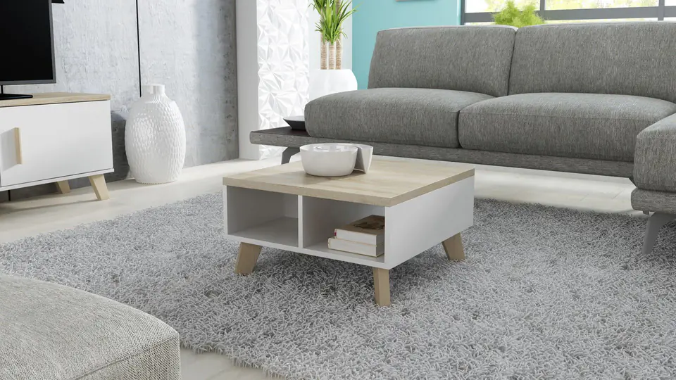 ⁨Cama LOTTA 60 coffee table white/sonoma oak⁩ at Wasserman.eu