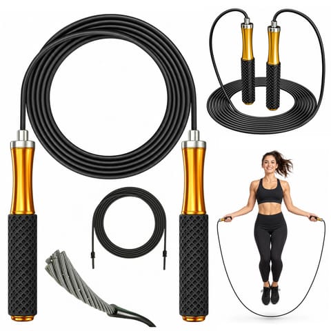 ⁨Skakanka Treningowa Sportowa Metalowe Uchwyty Łożyska Regulowana 3M⁩ w sklepie Wasserman.eu