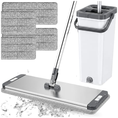 ⁨MOP Z WIADREM 2-KOMOROWYM WASH + DRY ALUMINIOWA GŁOWICA 33 CM 4 WKŁADY MIKROFIBRA⁩ w sklepie Wasserman.eu