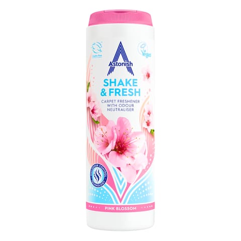⁨Astonish  Shake & Fresh Odświeżacz do Dywanów Pink Blossom 350 g⁩ w sklepie Wasserman.eu