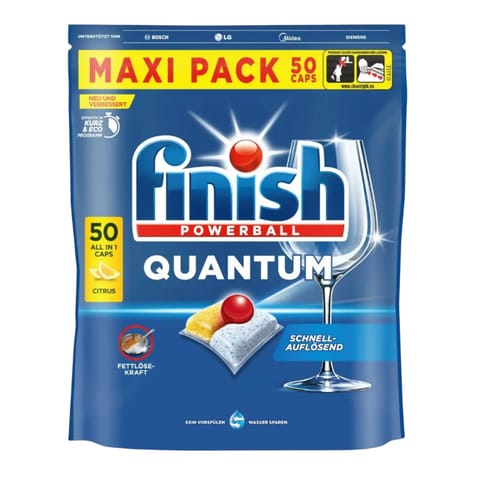 ⁨Finish Powerball Quantum Citrus All in 1 Maxi Pack Tabletki do Zmywarki 50 szt.⁩ w sklepie Wasserman.eu