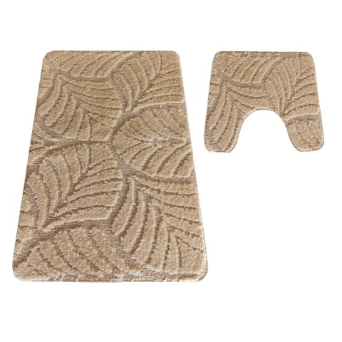 ⁨Komplet łazienkowy Montana z wycięciem CLT-022 Beige beżowy Komplet (50 cm x 80 cm i 40 cm x 50 cm)⁩ w sklepie Wasserman.eu