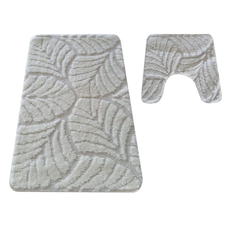 ⁨Komplet łazienkowy Montana z wycięciem CLT-022 Cream Komplet (50 cm x 80 cm i 40 cm x 50 cm)⁩ w sklepie Wasserman.eu