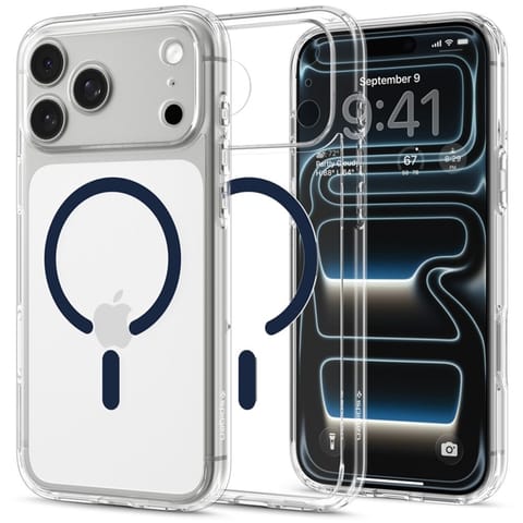 ⁨Spigen Ultra Hybrid Mag MagSafe - Etui do iPhone 18 Pro Max / 17 Pro Max (Clear/Deep Blue)⁩ w sklepie Wasserman.eu