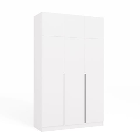 ⁨SZAFA SENSO 3D Wysoka z Nadstawką BIEL Drzwi Czarne Uchwyty 250 Cm⁩ w sklepie Wasserman.eu