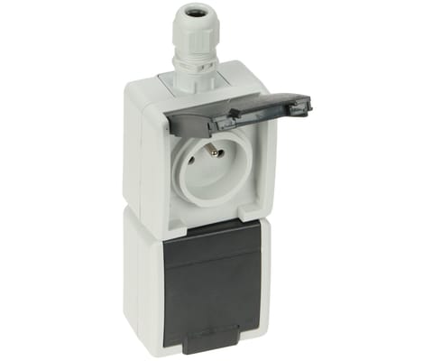 ⁨GNIAZDO NATYNKOWE PODWÓJNE AQUANT-2K-G2/V2/EPN 250 V AC 16 A IP65 Elektro-Plast Nasielsk⁩ w sklepie Wasserman.eu