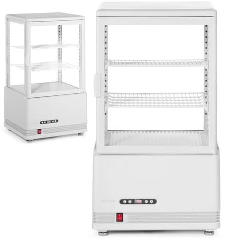⁨Adjustable glazed refrigerated display cabinet 58L 2 shelves white ARKTIC Hendi 233610⁩ at Wasserman.eu