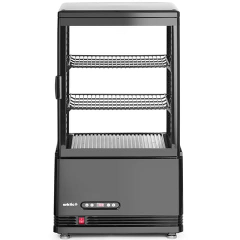 ⁨Adjustable glazed refrigerated display cabinet 58L 2 shelves black ARKTIC Hendi 233627⁩ at Wasserman.eu