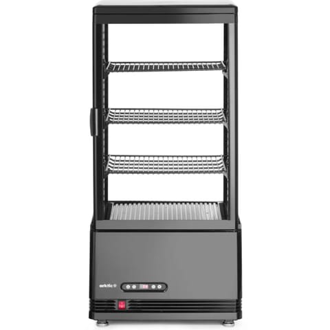 ⁨Adjustable glass refrigerated display cabinet 78L 3 shelves black ARKTIC Hendi 233658⁩ at Wasserman.eu