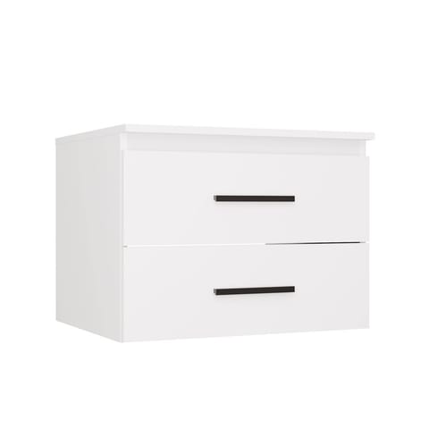 ⁨SZAFKA Pod Umywalkę NEL 60 UC BIAŁA Uchwyty CZARNE Wisząca 2 Szuflady 60 Cm⁩ w sklepie Wasserman.eu