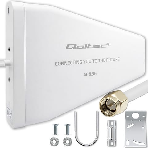 ⁨Qoltec Antena 4G 5G LTE | 9dBi | kierunkowa | zewnętrzna | SMA male | wodoodporna | 3m⁩ w sklepie Wasserman.eu