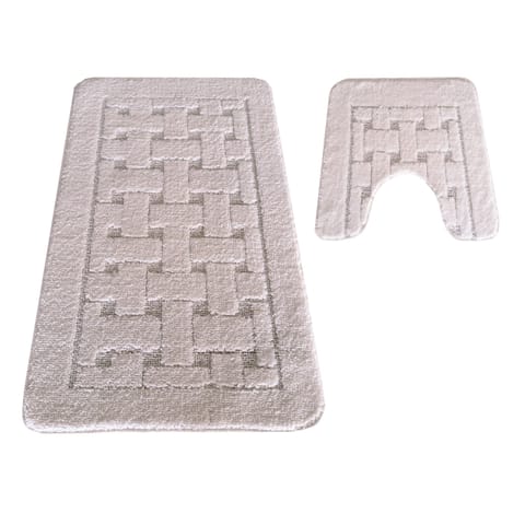 ⁨Komplet łazienkowy Montana z wycięciem CLT-12 Cream Komplet (50 cm x 80 cm i 40 cm x 50 cm)⁩ w sklepie Wasserman.eu