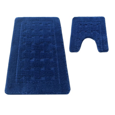 ⁨Komplet łazienkowy Montana z wycięciem CLT-12 Navy Komplet (50 cm x 80 cm i 40 cm x 50 cm)⁩ w sklepie Wasserman.eu