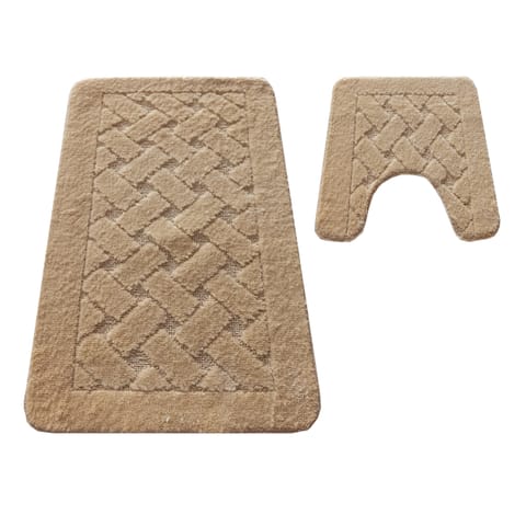 ⁨Komplet łazienkowy Montana z wycięciem CLT-31 Beige beżowy Komplet (50 cm x 80 cm i 40 cm x 50 cm)⁩ w sklepie Wasserman.eu