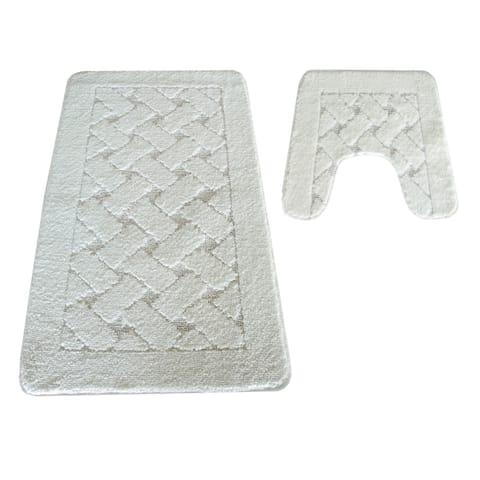 ⁨Komplet łazienkowy Montana z wycięciem CLT-31 Cream Komplet (50 cm x 80 cm i 40 cm x 50 cm)⁩ w sklepie Wasserman.eu