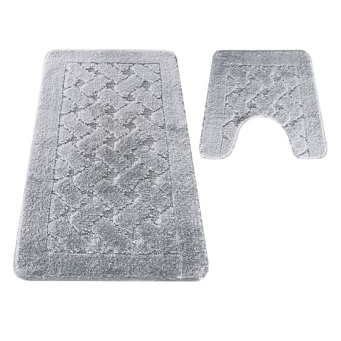 ⁨Komplet łazienkowy Montana z wycięciem CLT-31 Grey szary Komplet (50 cm x 80 cm i 40 cm x 50 cm)⁩ w sklepie Wasserman.eu