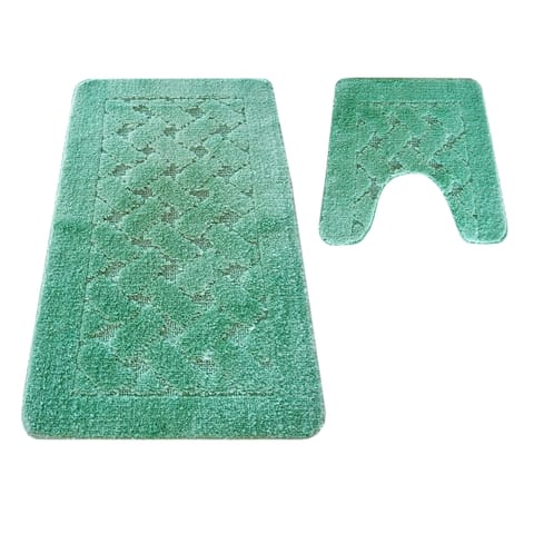 ⁨Komplet łazienkowy Montana z wycięciem CLT-31 Mgreen zielony Komplet (50 cm x 80 cm i 40 cm x 50 cm)⁩ w sklepie Wasserman.eu