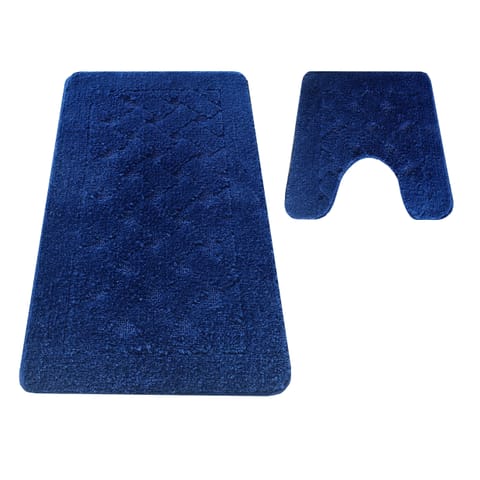 ⁨Komplet łazienkowy Montana z wycięciem CLT-31 Navy Komplet (50 cm x 80 cm i 40 cm x 50 cm)⁩ w sklepie Wasserman.eu