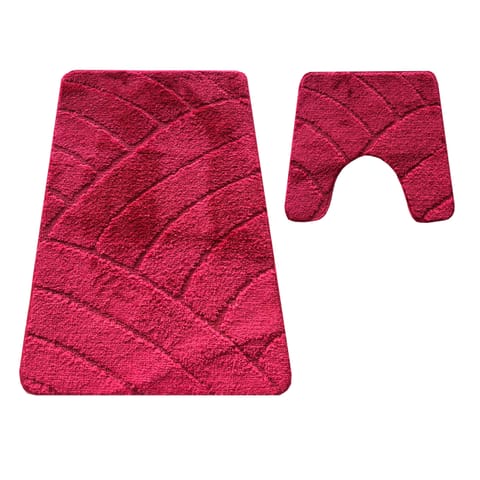 ⁨Komplet łazienkowy Montana z wycięciem CLT-825 Burgund Komplet (50 cm x 80 cm i 40 cm x 50 cm)⁩ w sklepie Wasserman.eu