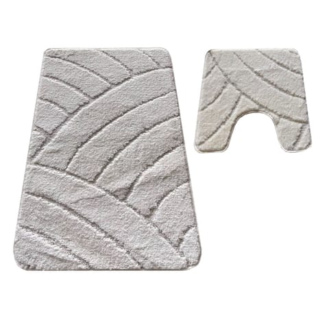 ⁨Komplet łazienkowy Montana z wycięciem CLT-825 Cream Komplet (50 cm x 80 cm i 40 cm x 50 cm)⁩ w sklepie Wasserman.eu