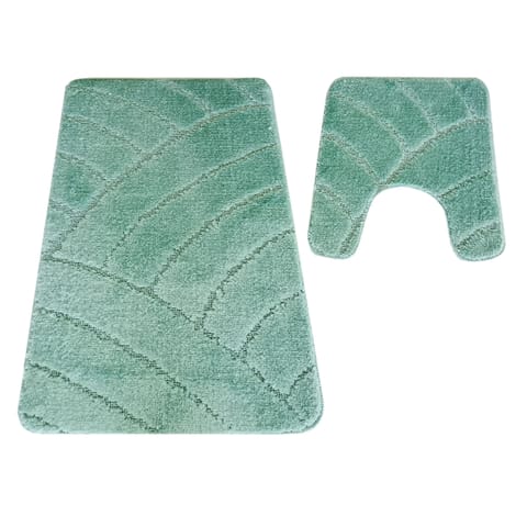 ⁨Komplet łazienkowy Montana z wycięciem CLT-825 Mgreen zielony Komplet (50 cm x 80 cm i 40 cm x 50 cm)⁩ w sklepie Wasserman.eu