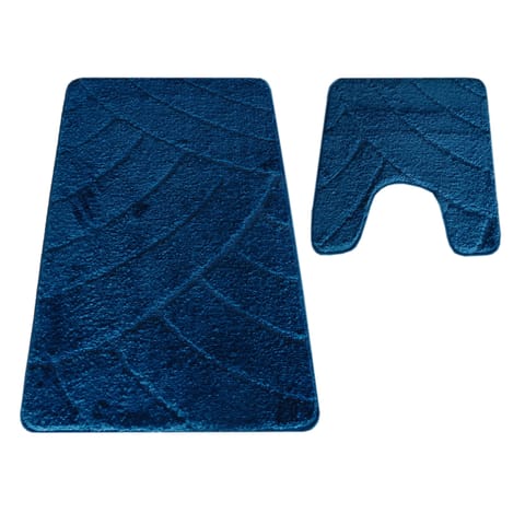 ⁨Komplet łazienkowy Montana z wycięciem CLT-825 Navy Komplet (50 cm x 80 cm i 40 cm x 50 cm)⁩ w sklepie Wasserman.eu