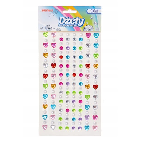 ⁨Dżety samoprzylepne serca, perły 164szt. DS89 BREWIS⁩ w sklepie Wasserman.eu
