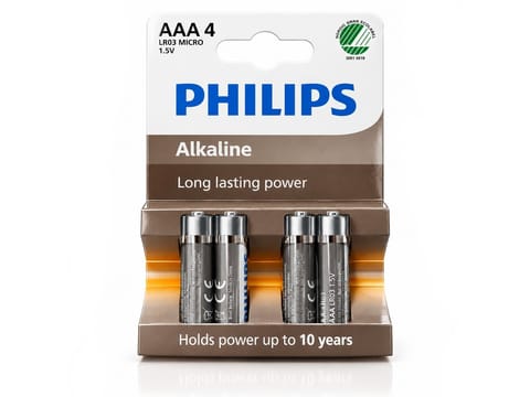 ⁨Bateria Alkaliczna Philips 1,5V LR03 AAA Alkaline - Blister 4 Sztuki⁩ w sklepie Wasserman.eu