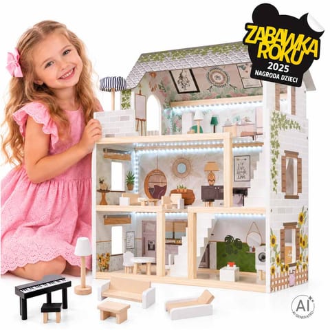 ⁨LULILO Dollhouse wooden FLORO boho LED⁩ at Wasserman.eu
