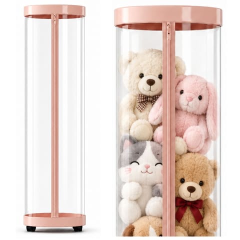 ⁨Organizer Na Pluszaki i Zabawki Na Kółkach Lampki LED Różowy 126 cm⁩ w sklepie Wasserman.eu