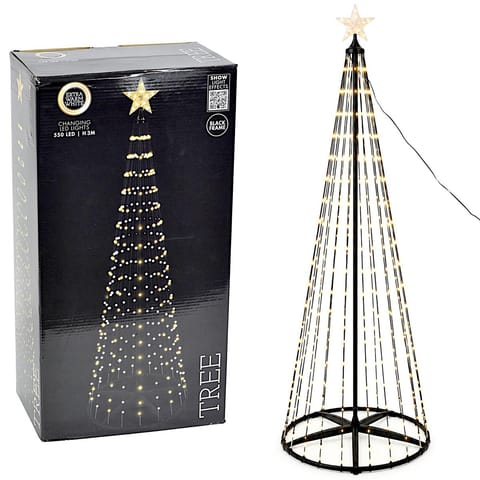 ⁨CHOINKA DEKORACYJNA 550LED SUPER CIEPŁY BIAŁY 300CM BLACK⁩ w sklepie Wasserman.eu