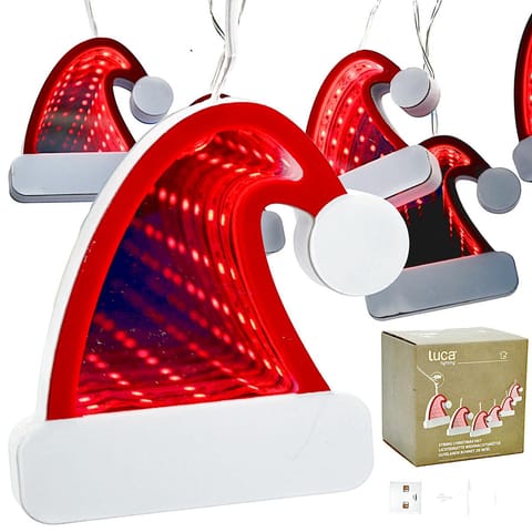 ⁨LAMPKI GIRLANDA ŚWIETLNA LED CZAPKI MIKOŁAJA NA USB LUCA⁩ w sklepie Wasserman.eu
