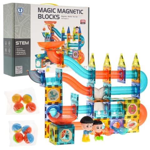 ⁨Klocki Magnetyczne Zestaw 128 elementów⁩ w sklepie Wasserman.eu