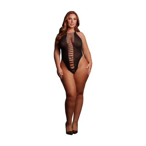 ⁨Jordan - Open Work Body - Size - Black (kolor czarny, rozmiar Queen)⁩ w sklepie Wasserman.eu