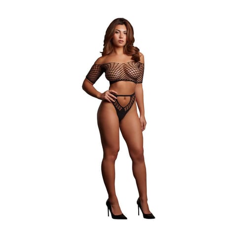 ⁨Melia - Open Work Set - One Size - Black (kolor czarny, rozmiar one size)⁩ w sklepie Wasserman.eu